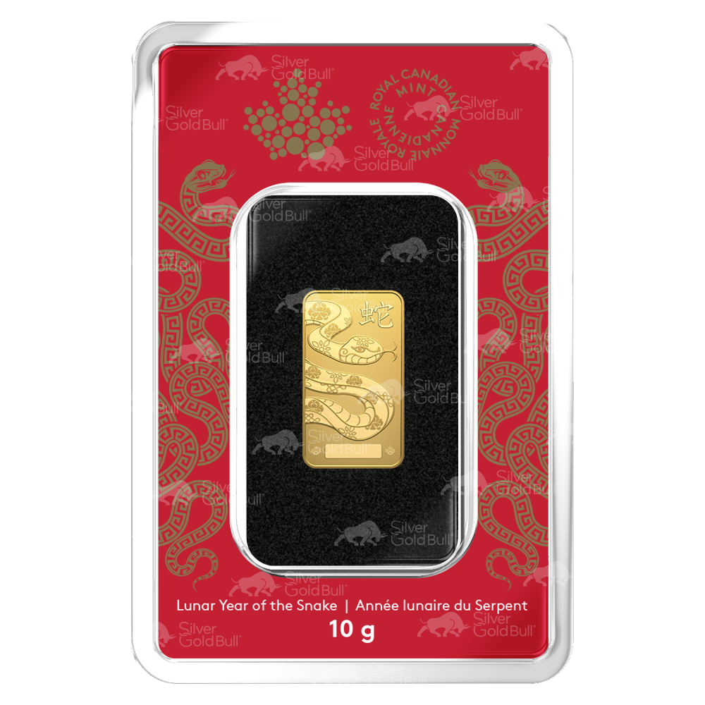10 gram 2025 Lunar Year of the Snake Gold Bar | Royal Canadian Mint