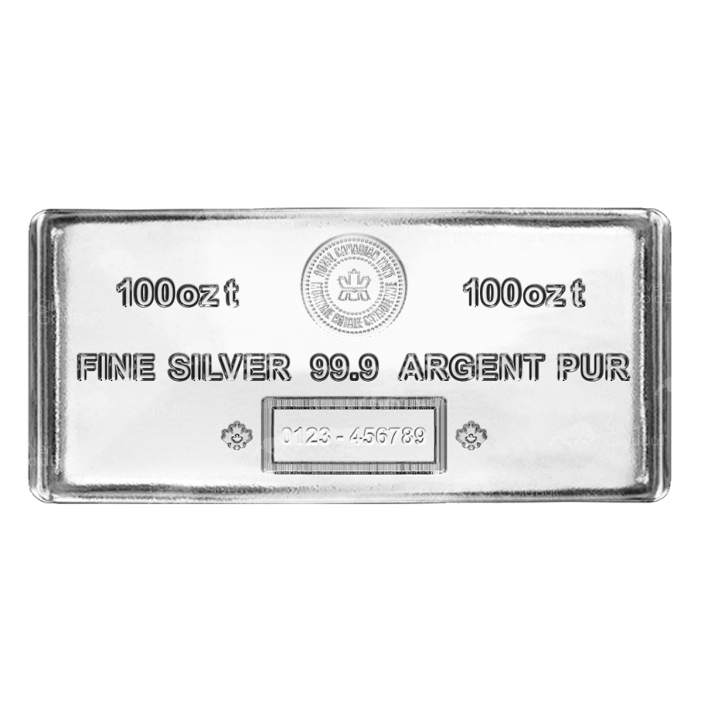100 oz New Style Silver Bar | Royal Canadian Mint