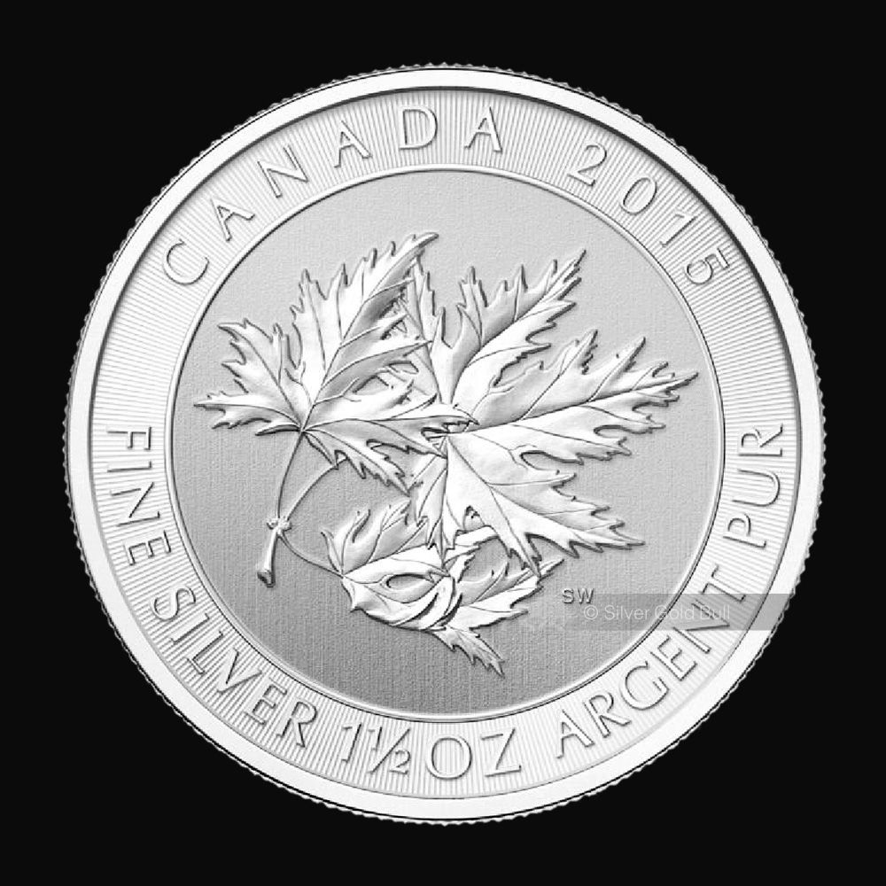 1.5 oz 2015 Canadian Maple Leaf Superleaf Silver Coin | Royal Canadian Mint