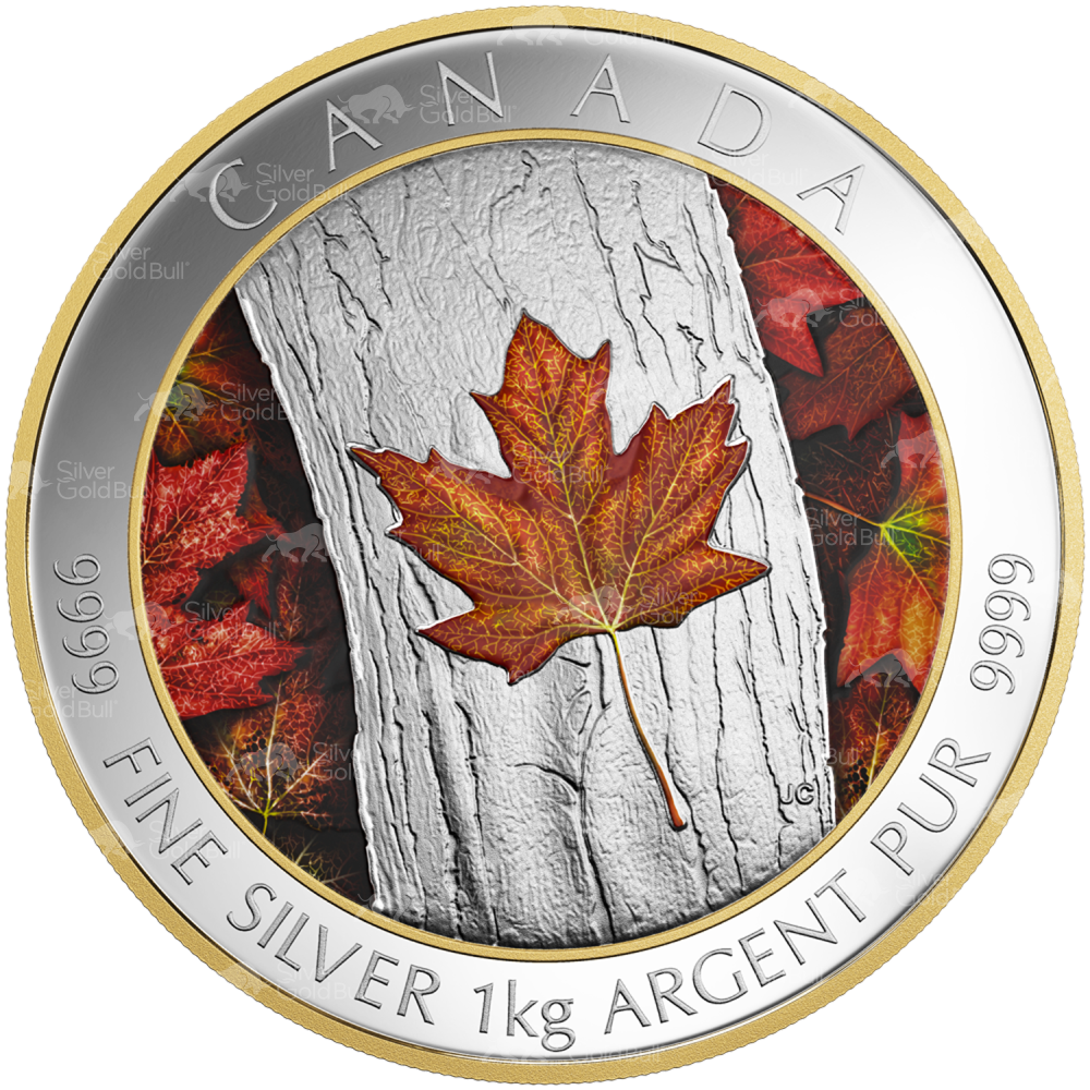 1 kilo 2016 Maple Leaf Forever Colourized Silver Coin | Royal Canadian Mint