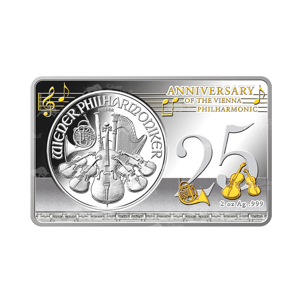 3 oz 2014 25th Anniversary of the Vienna Philharmonic Silver Coin and Bar Set