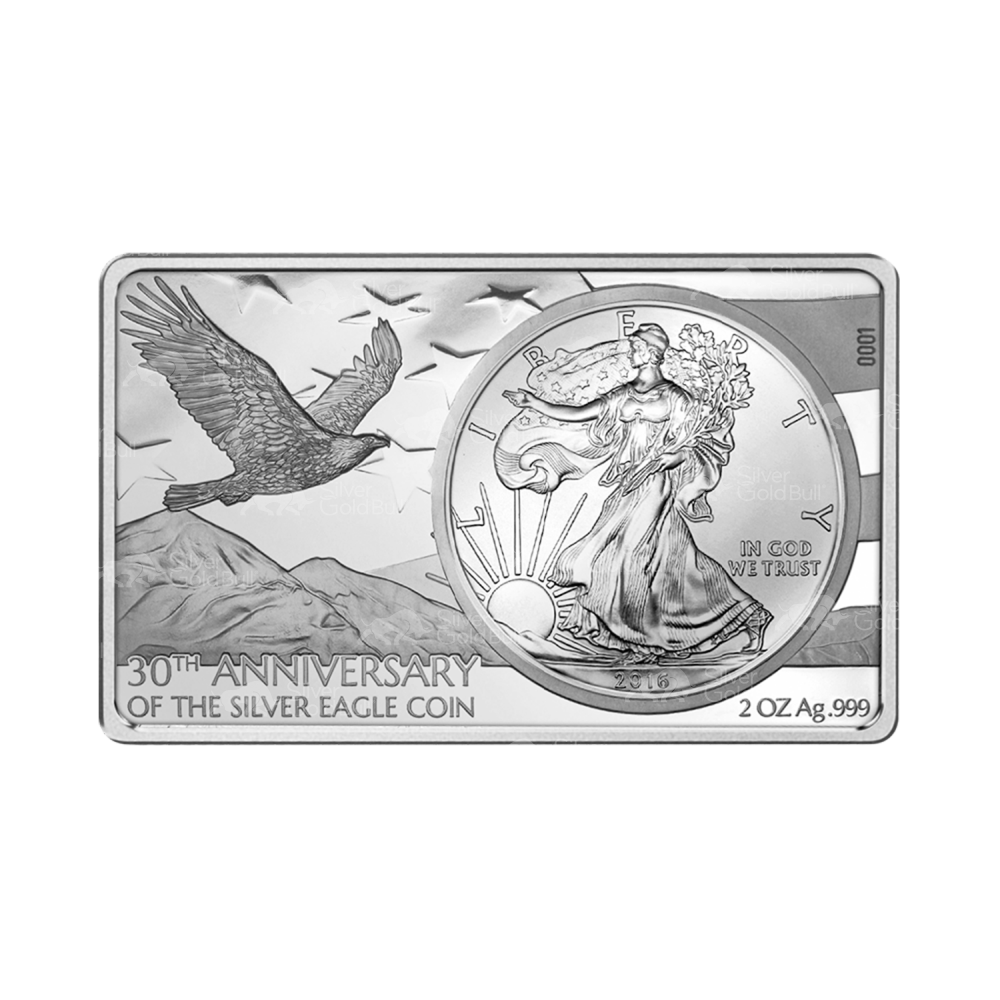 3 oz 2016 30th Anniversary of the American Silver Eagle Coin Silver Bar | United States Mint