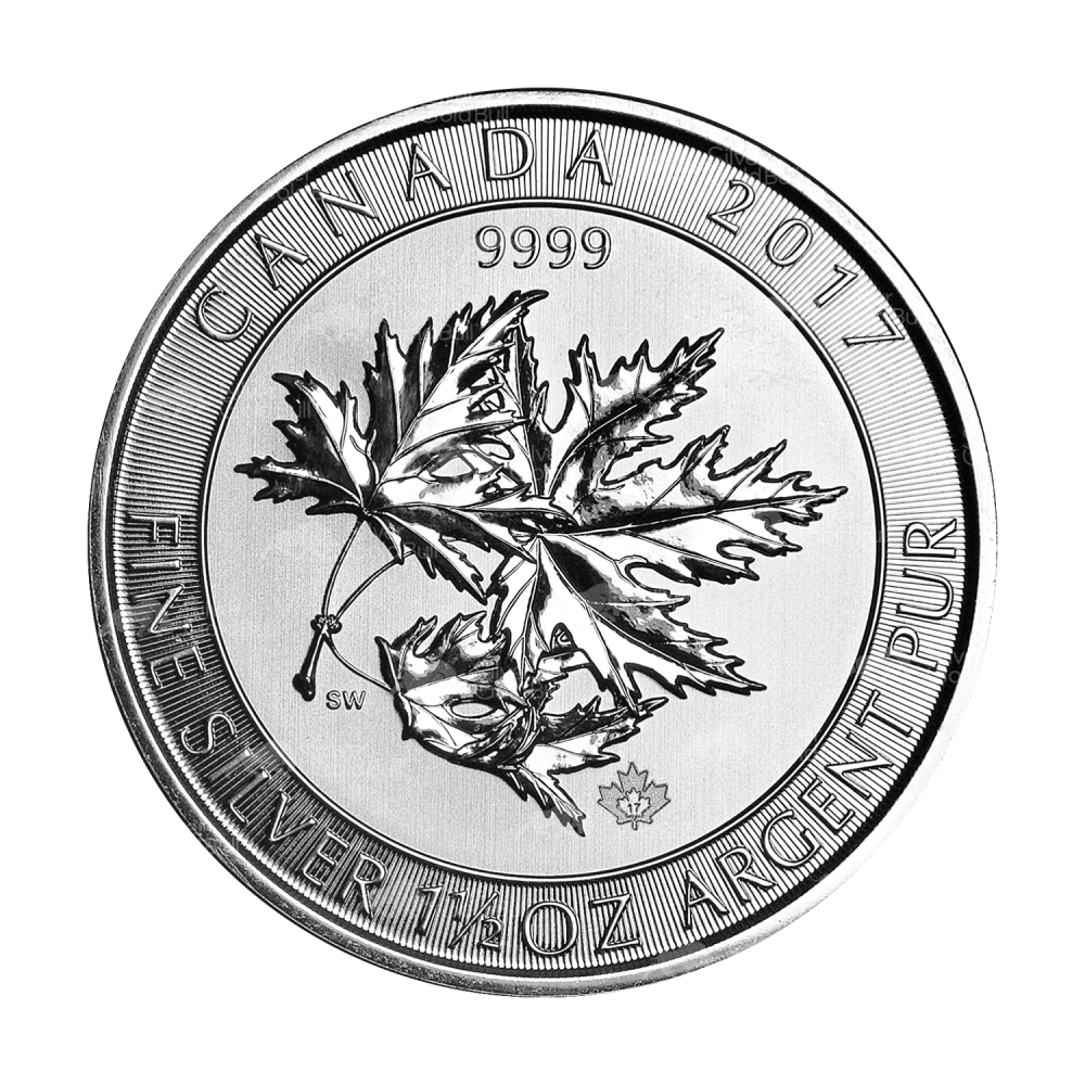 1.5 oz 2017 Canadian Maple Leaf Superleaf Silver Coin | Royal Canadian Mint