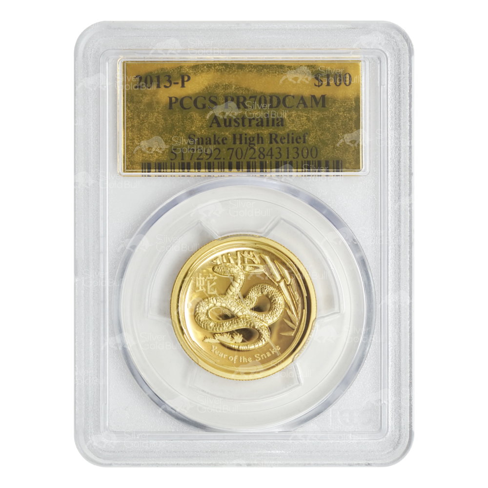 1 oz 2013 Lunar Year of The Snake PR-70 Gold Coin | Perth Mint
