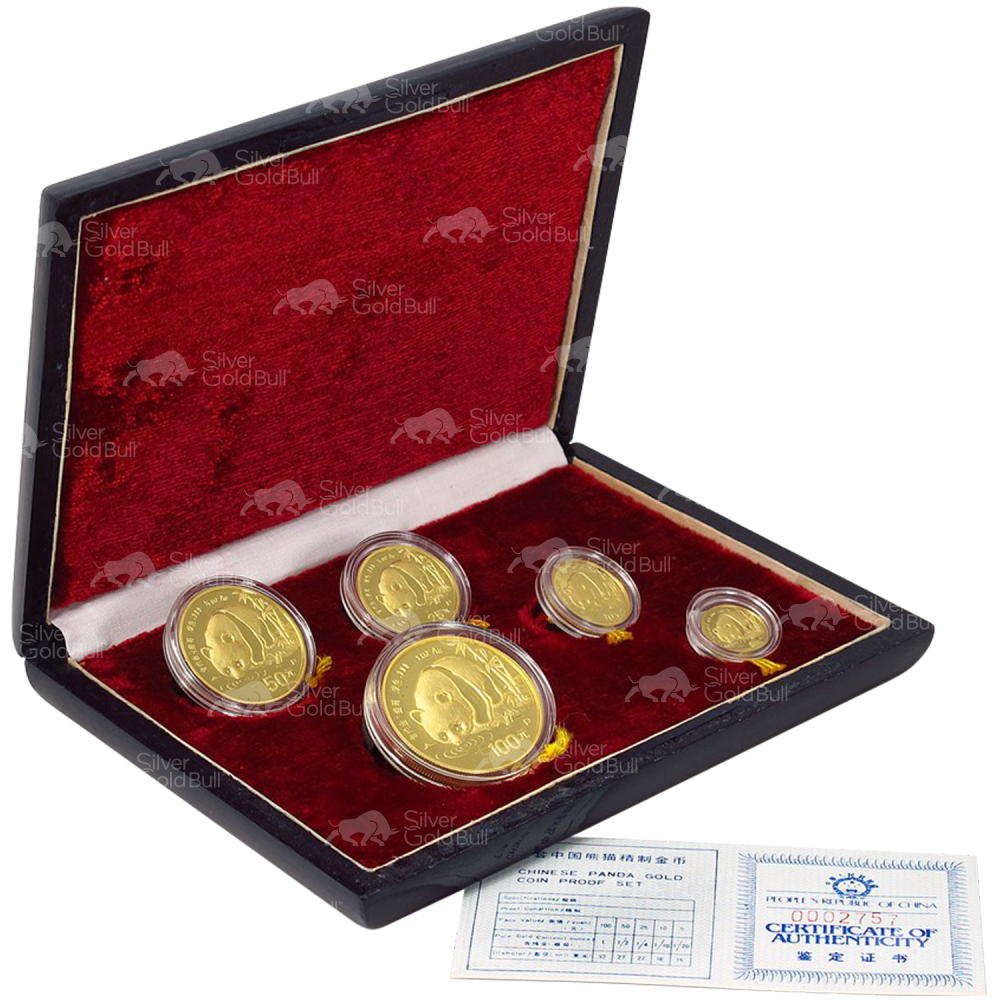 Set of 5 x 1987 Chinese Panda Proof Gold Coins | Chinese Mint