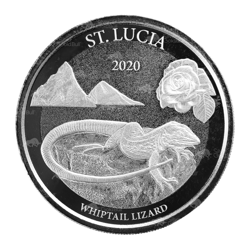 1 oz 2020 EC8 St. Lucia Whiptail Lizard Silver Coin | Scottsdale Mint