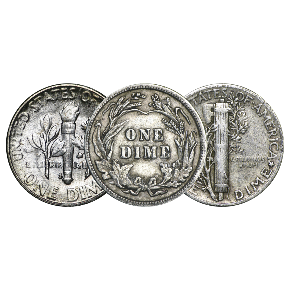 Random Year US Dime 90% Circulation Silver Coin