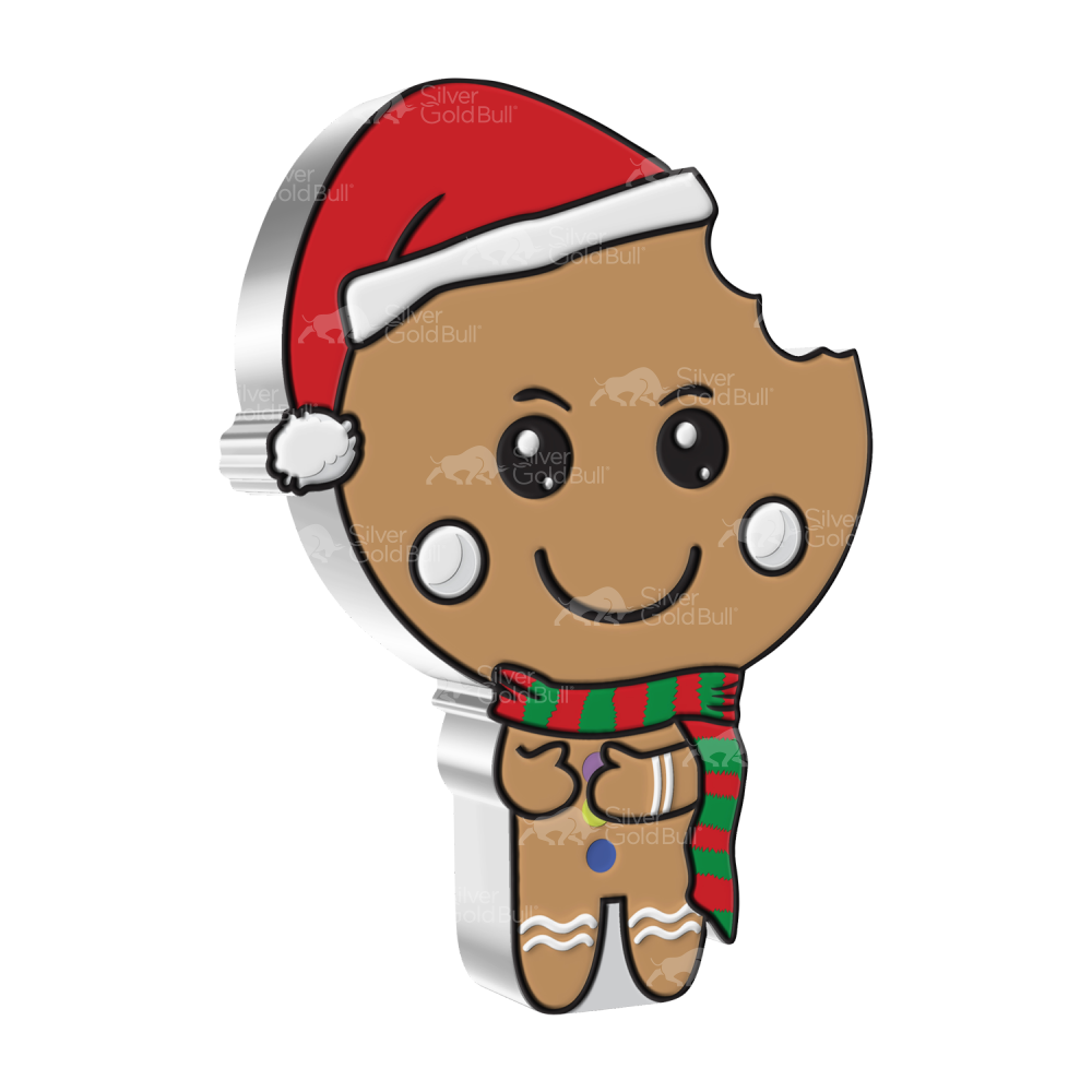 1 oz 2021 Chibi Christmas: Gingerbread Man Silver Coin | Agoro by New Zealand Mint