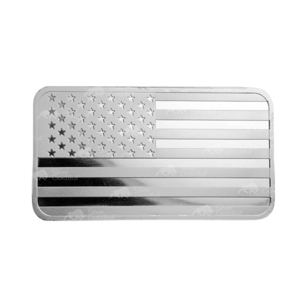 5 oz American Flag Silver Bar | Silvertowne Mint