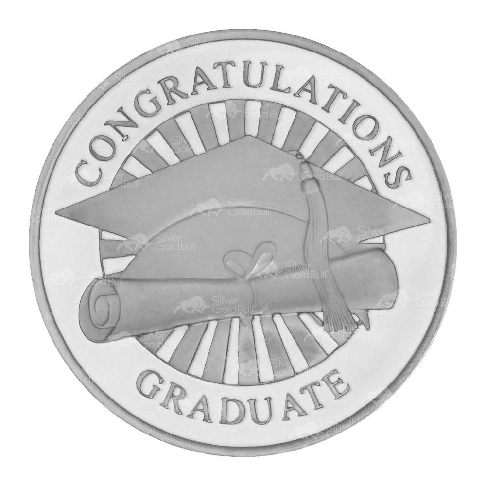 1 oz Congratulations Graduate Silver Round | Silvertowne Mint