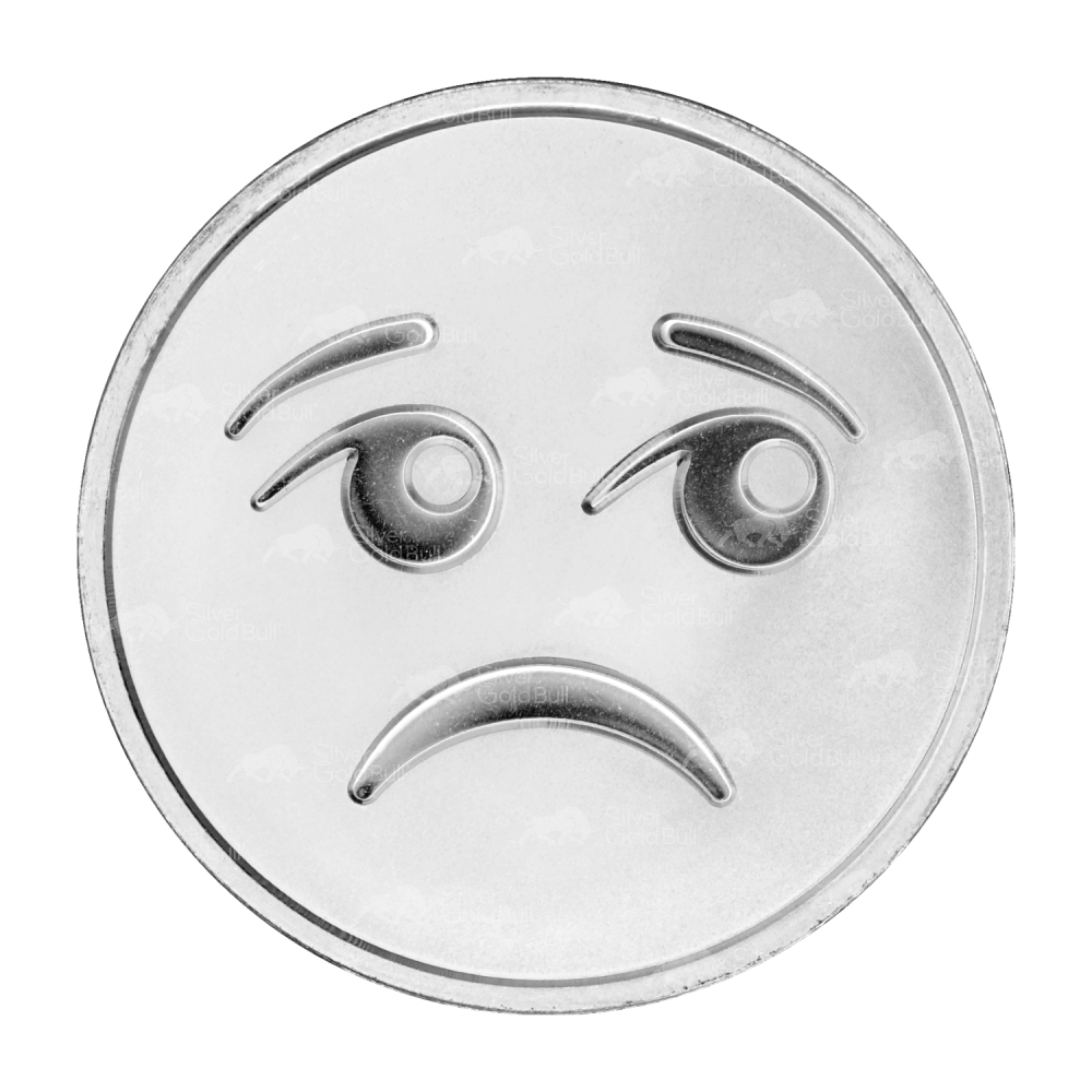 1 oz Sadface Emoji Silver Round | Silvertowne Mint