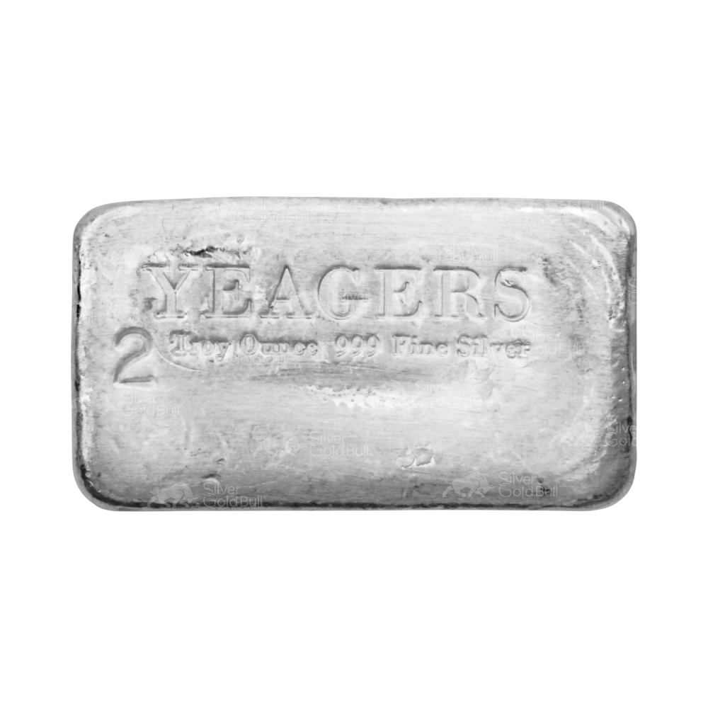 2 oz Silver Bare Bones Bar | Yeager's Poured Silver