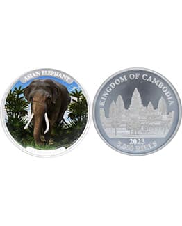 2023 Cambodia Coloured Asian Elephant 1 oz Silver Bullion Coin