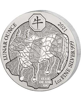 2021 Rwanda Ox African Ounce 1oz Silver Bullion Coin