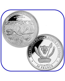 2020 Plesiosaurus Prehistoric Life 1oz Silver Bullion Coin