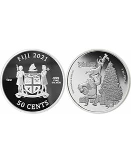 2021 1 oz Fiji Shrek Christmas .999 Silver Bullion Coin