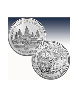 2023 Cambodia Lost Tigers 1oz Silver Bullion Coin