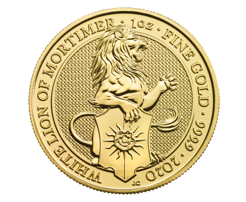 1oz Queens Beasts White Lion Fine Gold Coin