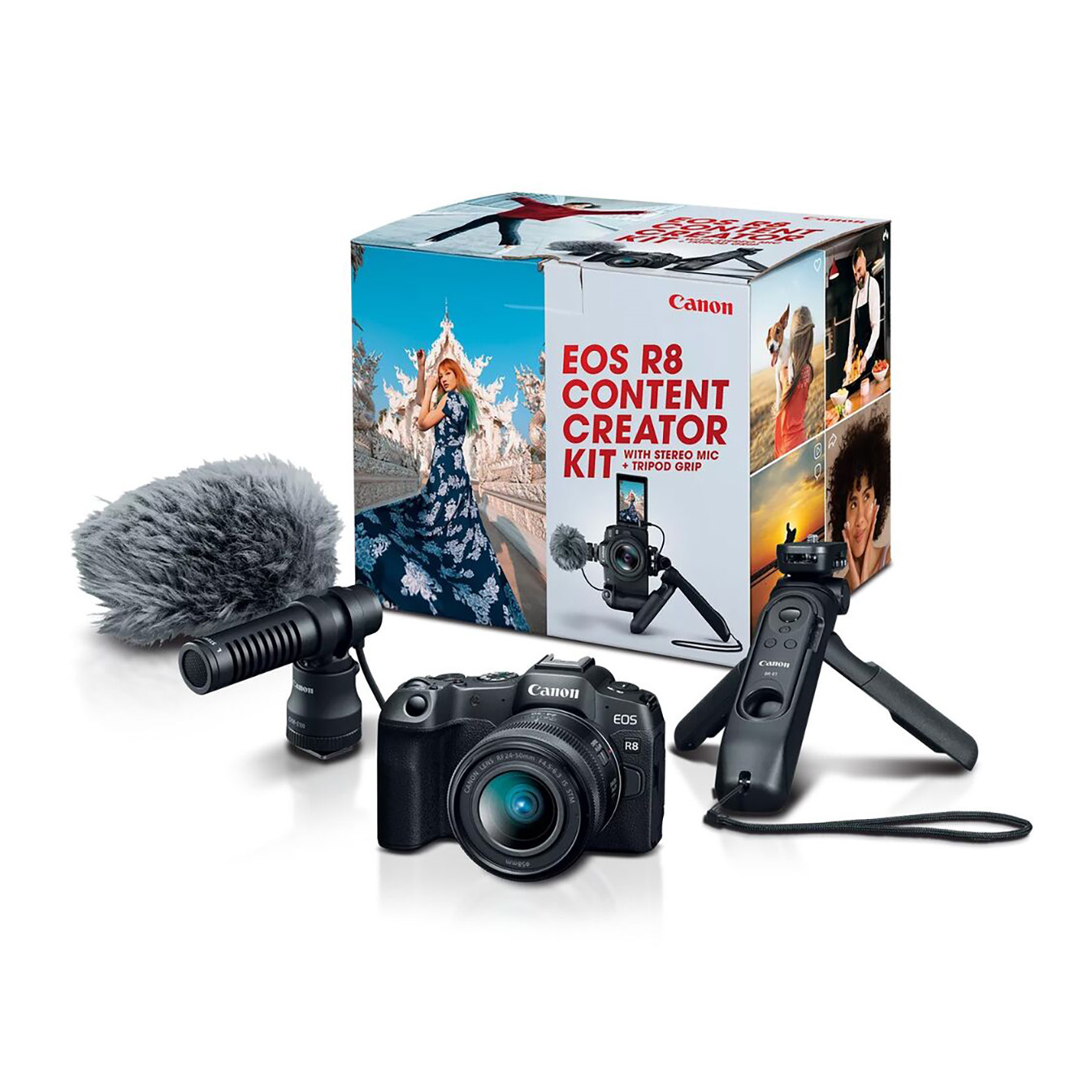 Canon EOS R8 Mirrorless Camera with 24-50mm Lens Content Creator Kit