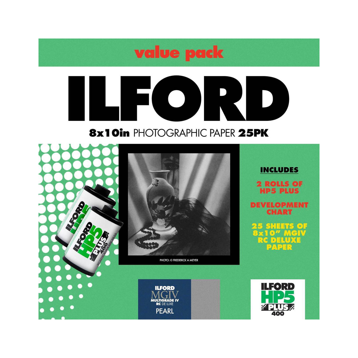 Ilford MULTIGRADE RC Deluxe Paper & HP5 Plus Value Pack(Pearl,8 x 10″,25 Sheets)