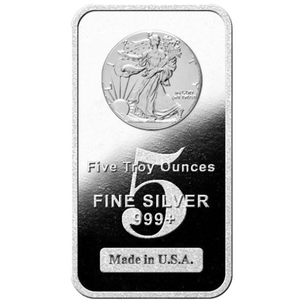 Walking Liberty 5 oz Silver Bar (New)