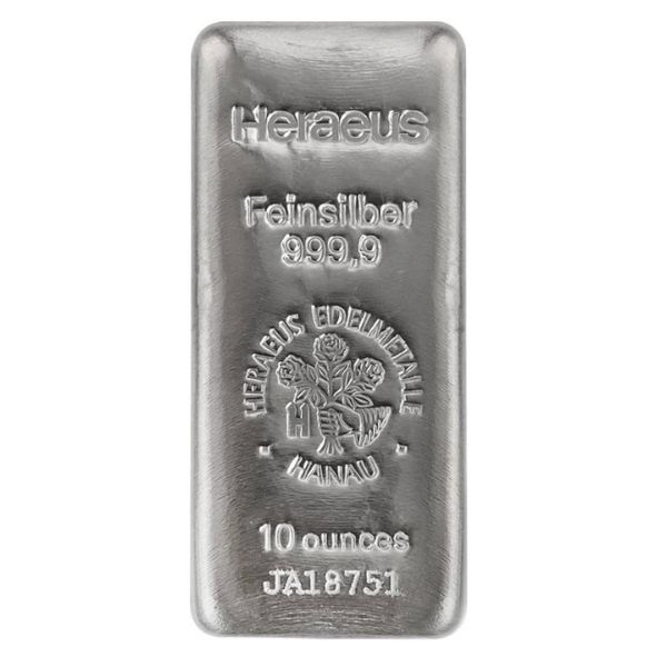 Heraeus 10 oz Silver Bar