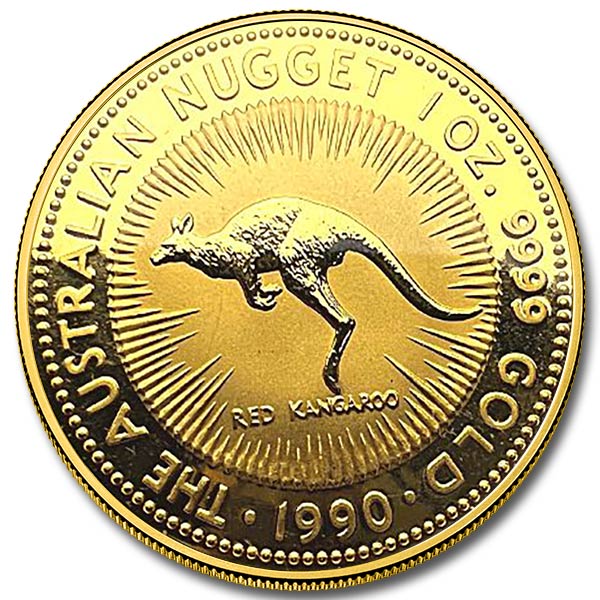 1990 1 oz Australian Gold Nugget Coin