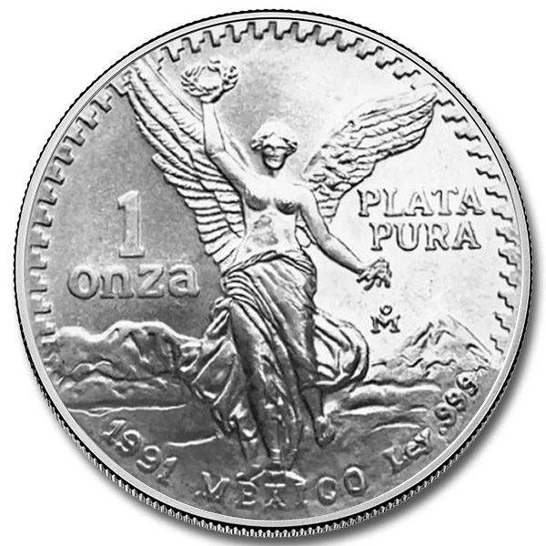1991 1 oz Mexican Silver Libertad Coin
