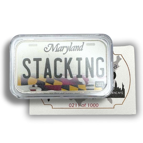 Maryland Stacking Across America 1 oz Silver Bar