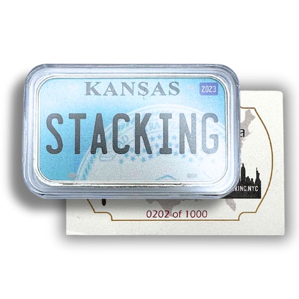 Kansas Stacking Across America 1 oz Silver Bar