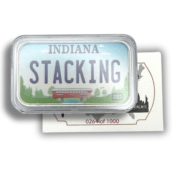 Indiana Stacking Across America 1 oz Silver Bar