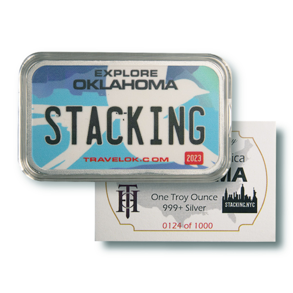 Oklahoma Stacking Across America 1 oz Silver Bar