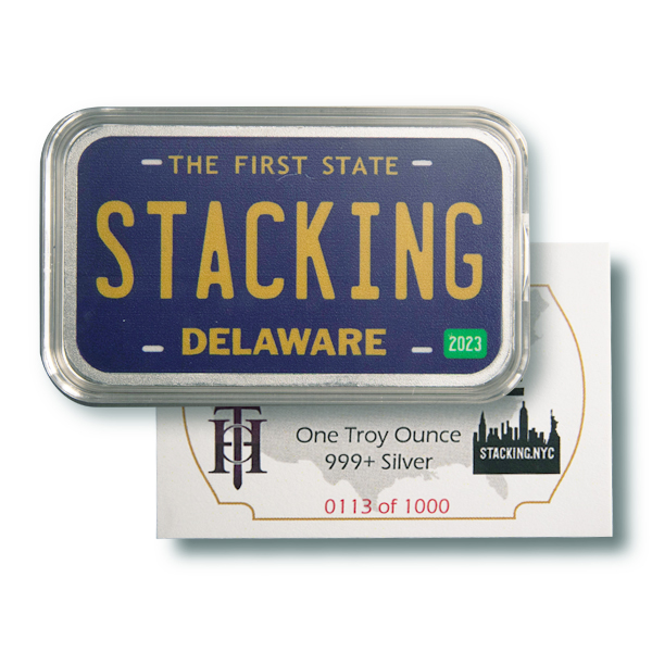 Delaware Stacking Across America 1 oz Silver Bar