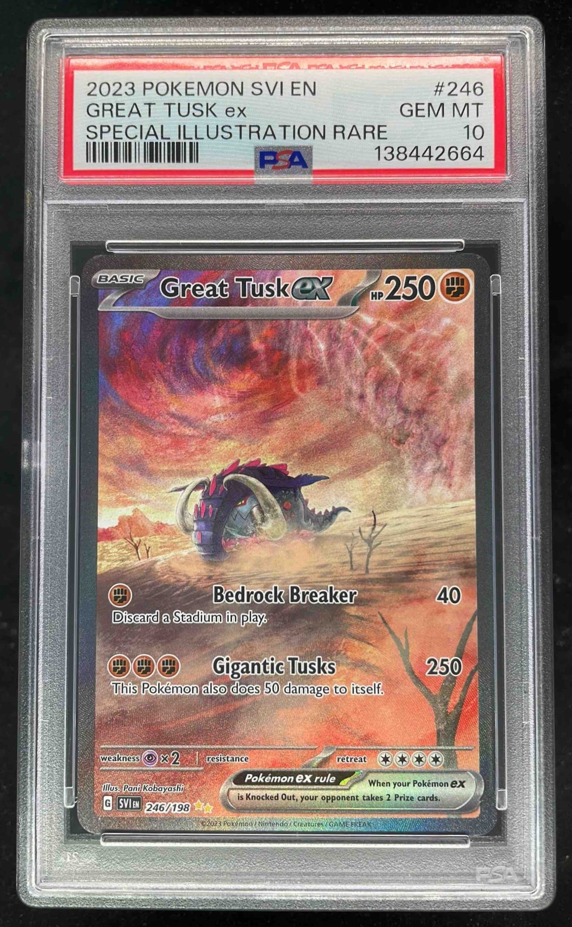 2023 Pokemon Scarlet & Violet #246/198 Great Tusk ex PSA 10