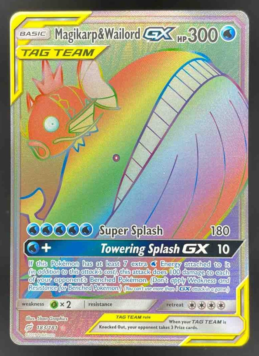 2019 Pokemon Sun & Moon Team Up #183/181 Magikarp & Wailord