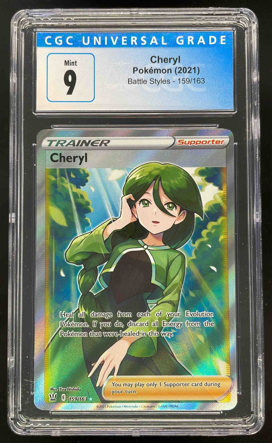 2021 Pokemon Sword & Shield Battle Styles #159/163 Cheryl CGC 9