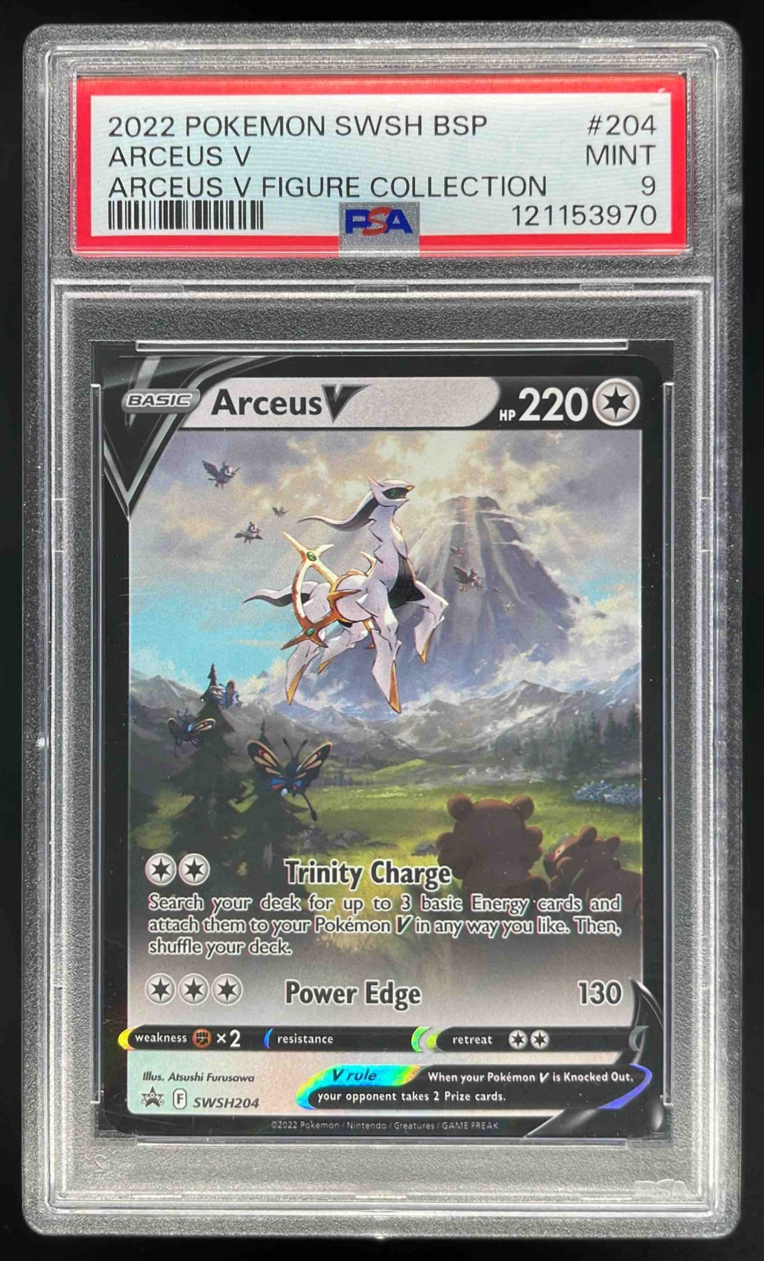2022 Pokemon Sword & Shield Black Star Promos #SWSH204 Arceus V PSA 9