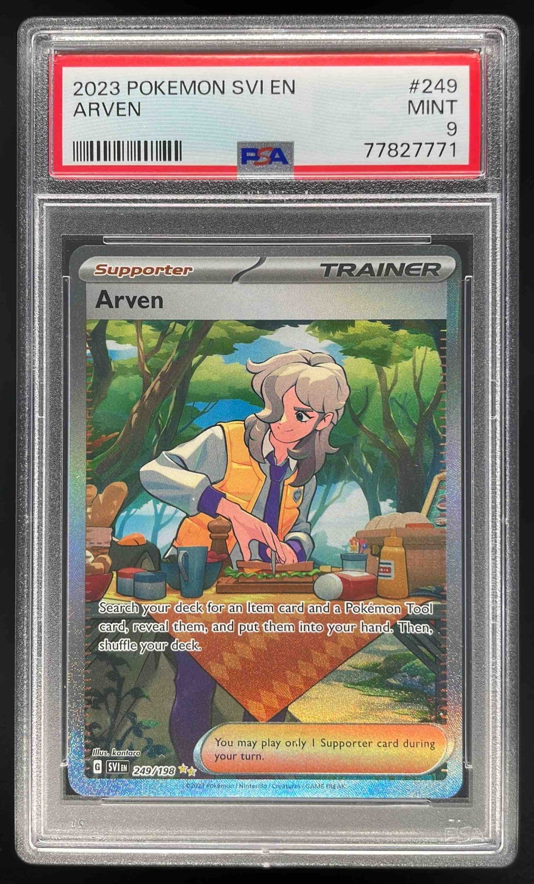 2023 Pokemon Scarlet & Violet #249/198 Arven PSA 9