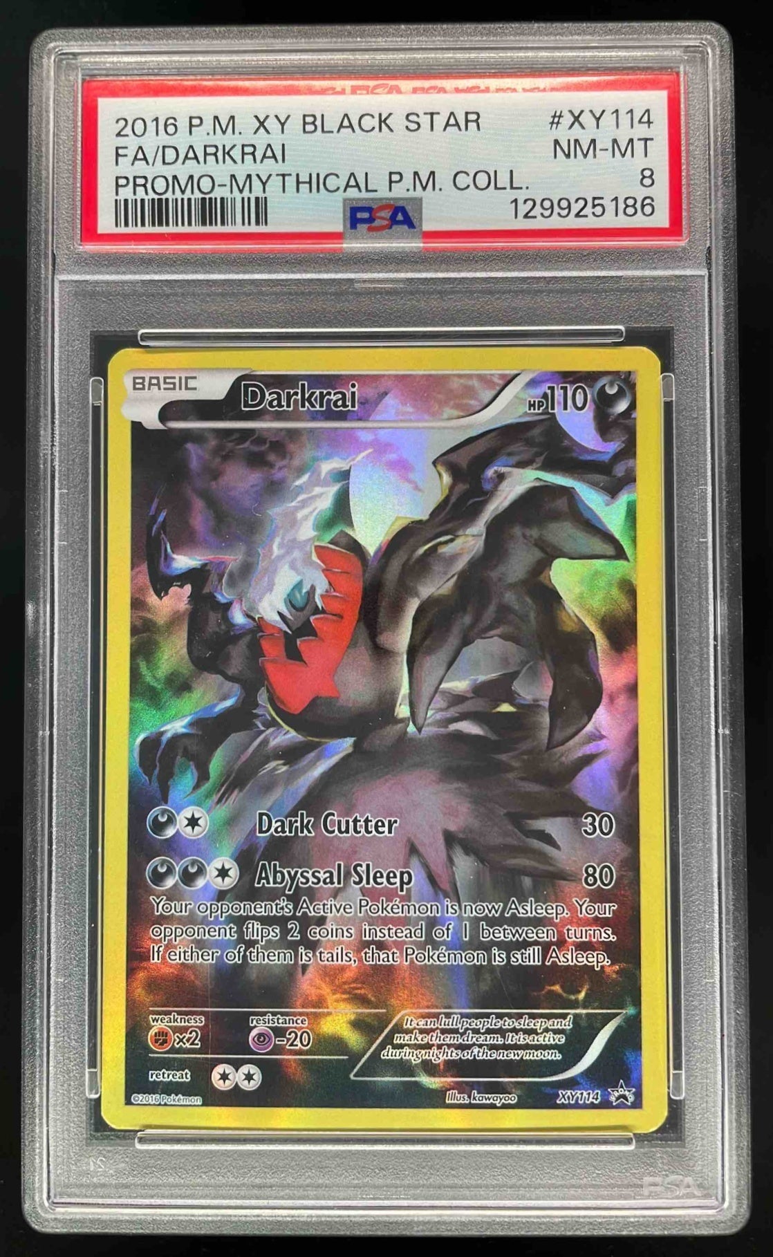 2016 Pokemon XY Promos Mythical Collection #XY114 Darkrai Full Art PSA 8