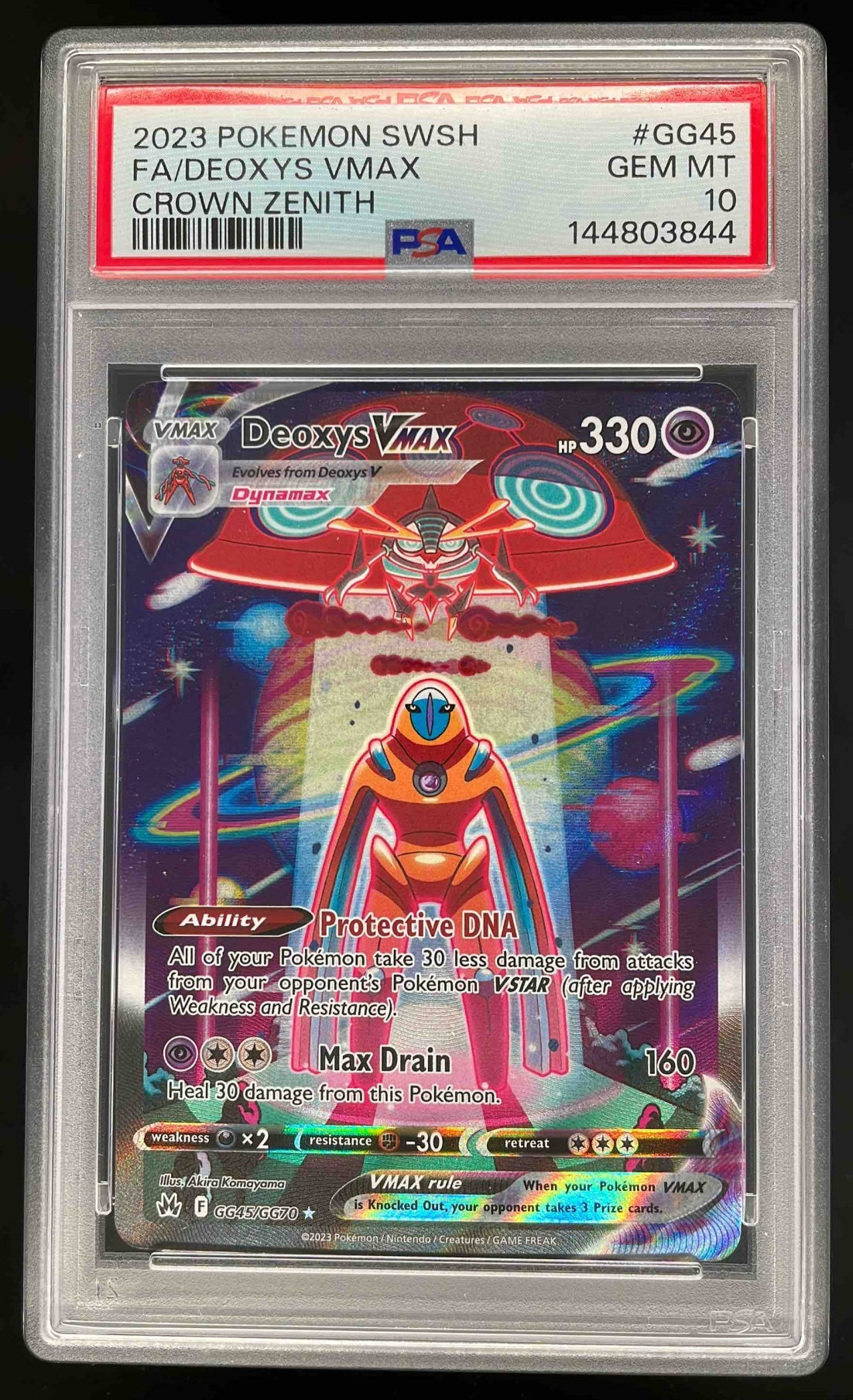 2023 Pokemon Sword & Shield Crown Zenith Galarian #GG45/GG70 Deoxys VMAX PSA 10