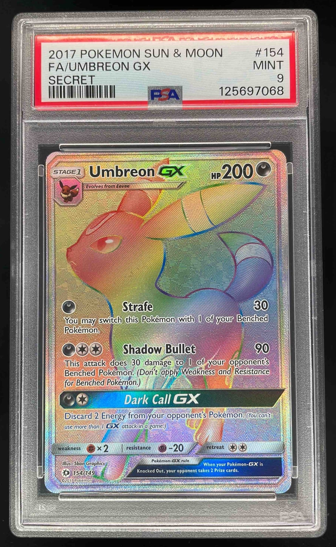 2017 Pokemon Sun & Moon #154/149 Umbreon PSA 9