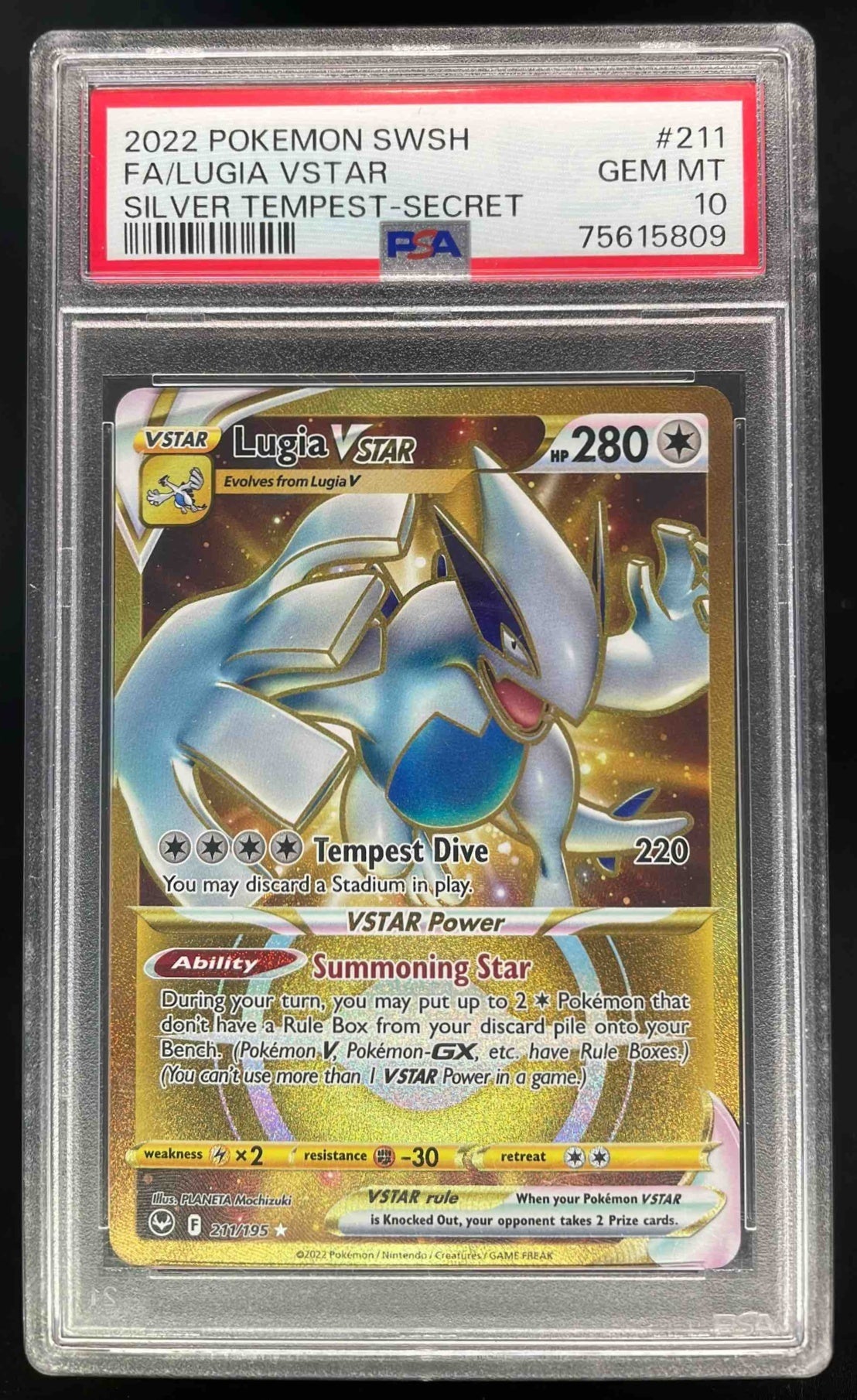 2022 Pokemon Sword & Shield Silver Tempest #211/195 Lugia VST PSA 10