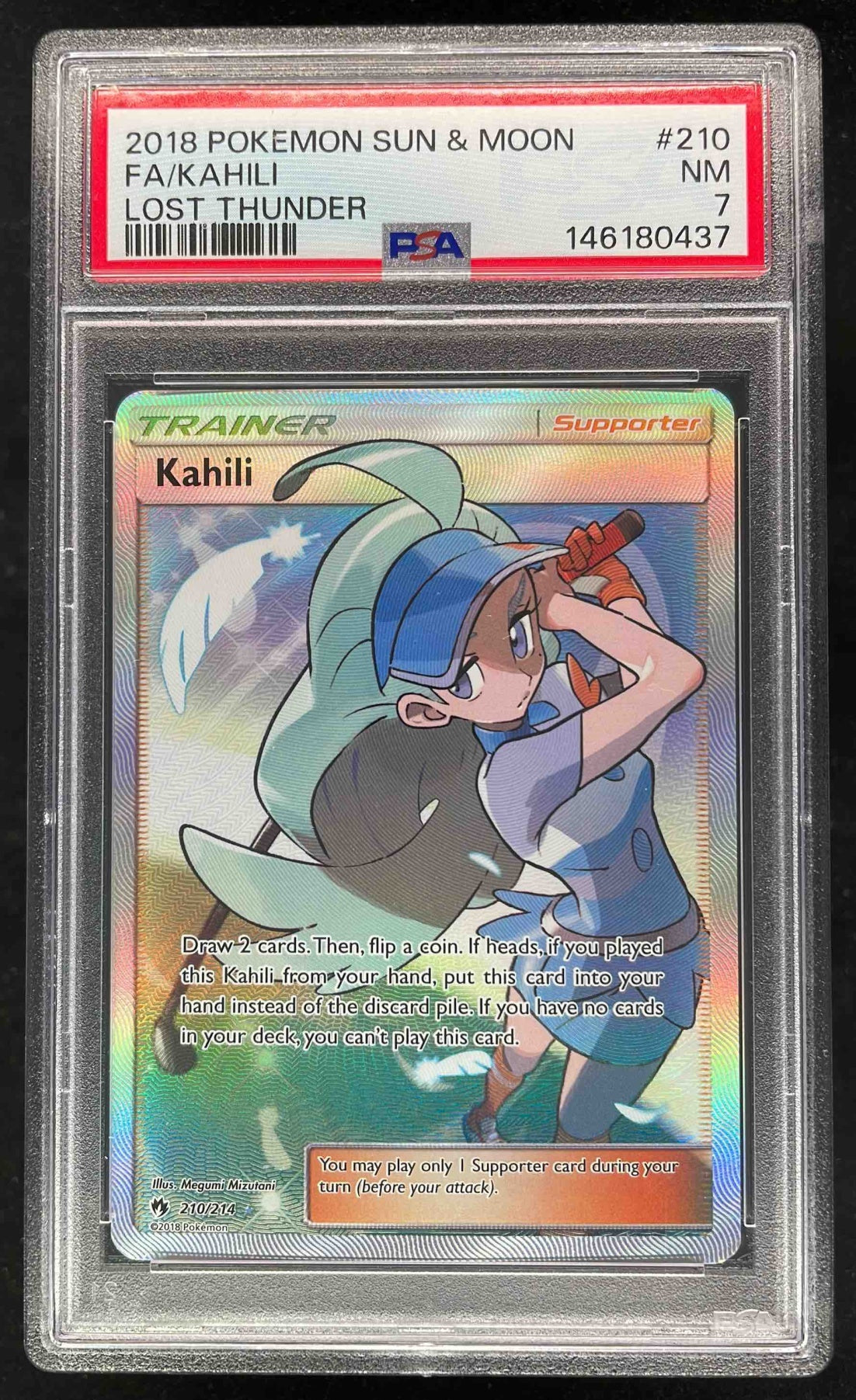 2018 Pokemon Sun & Moon Lost Thunder #210/214 Kahili PSA 7
