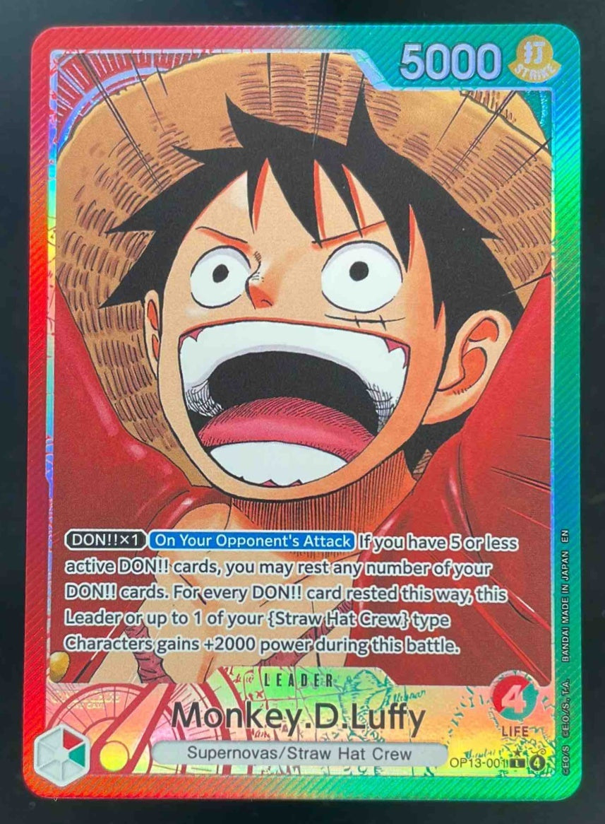 2025 One Piece Carrying On His Will Leader #OP13-001 Monkey D. Luffy