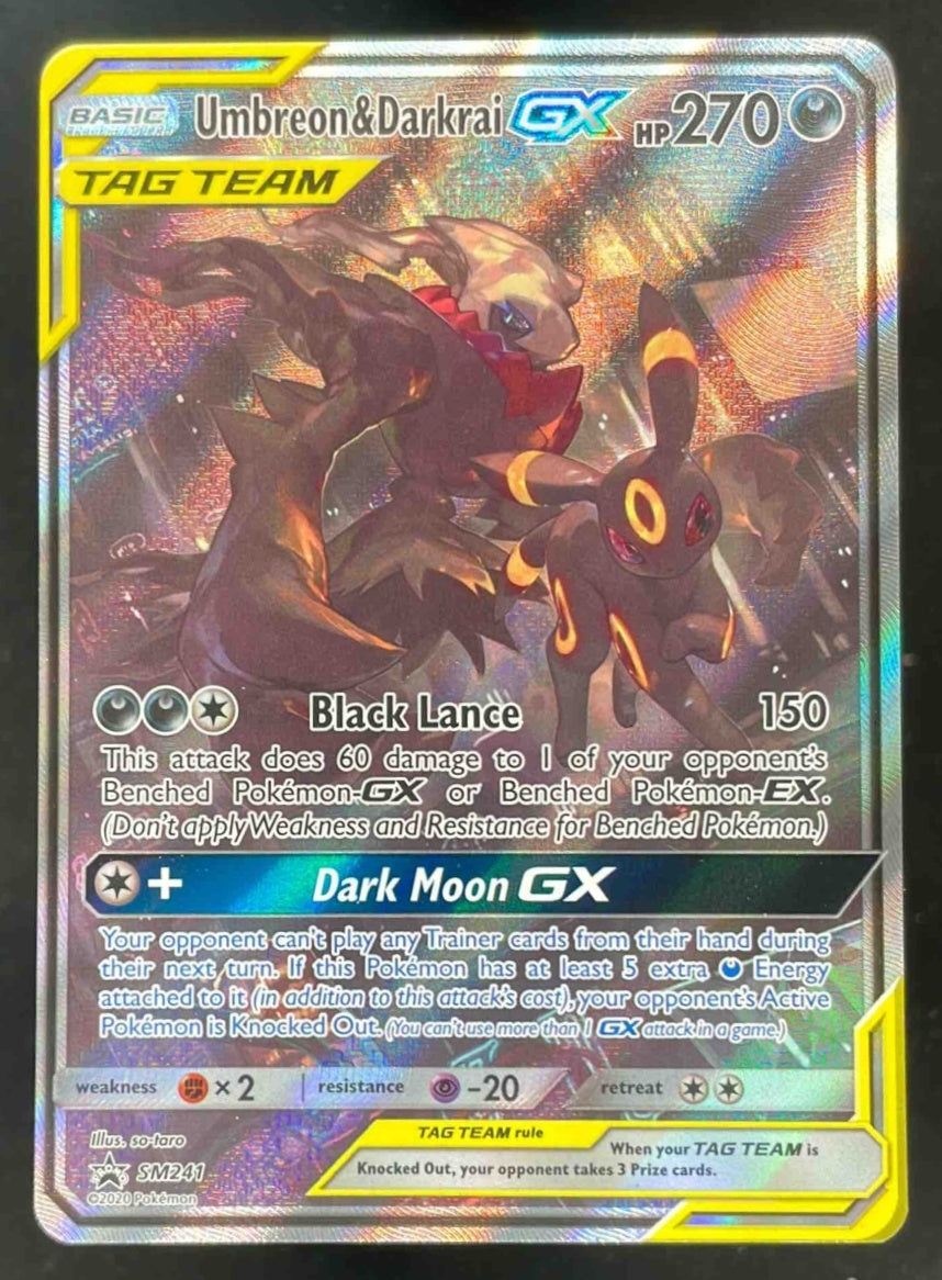2020 Pokemon SM Black Star Promos #SM241 Umbreon & Darkrai Tag Team