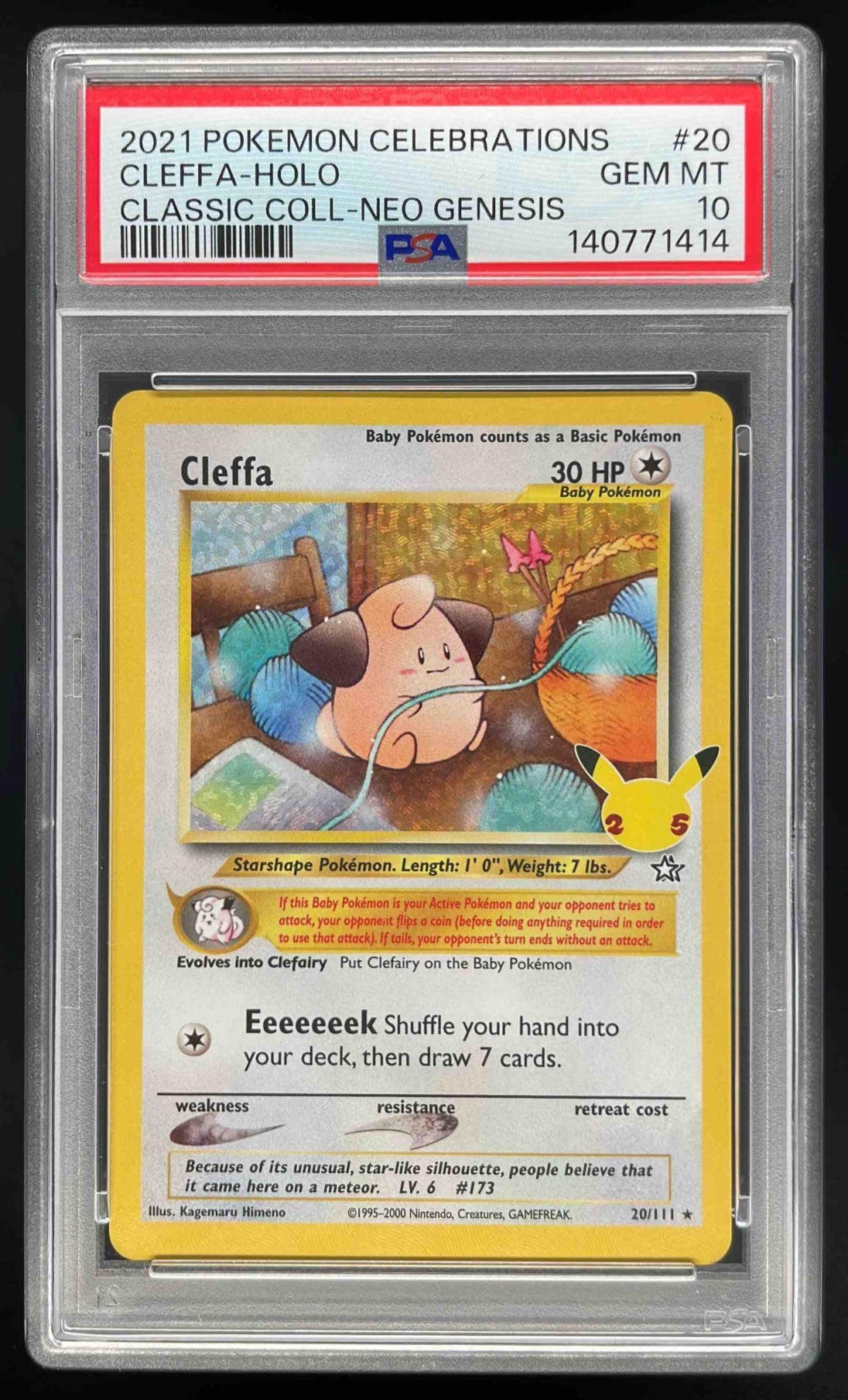 2021 Pokemon Sword Shield Celebrations Classic Collection #20/111 Cleffa PSA 10
