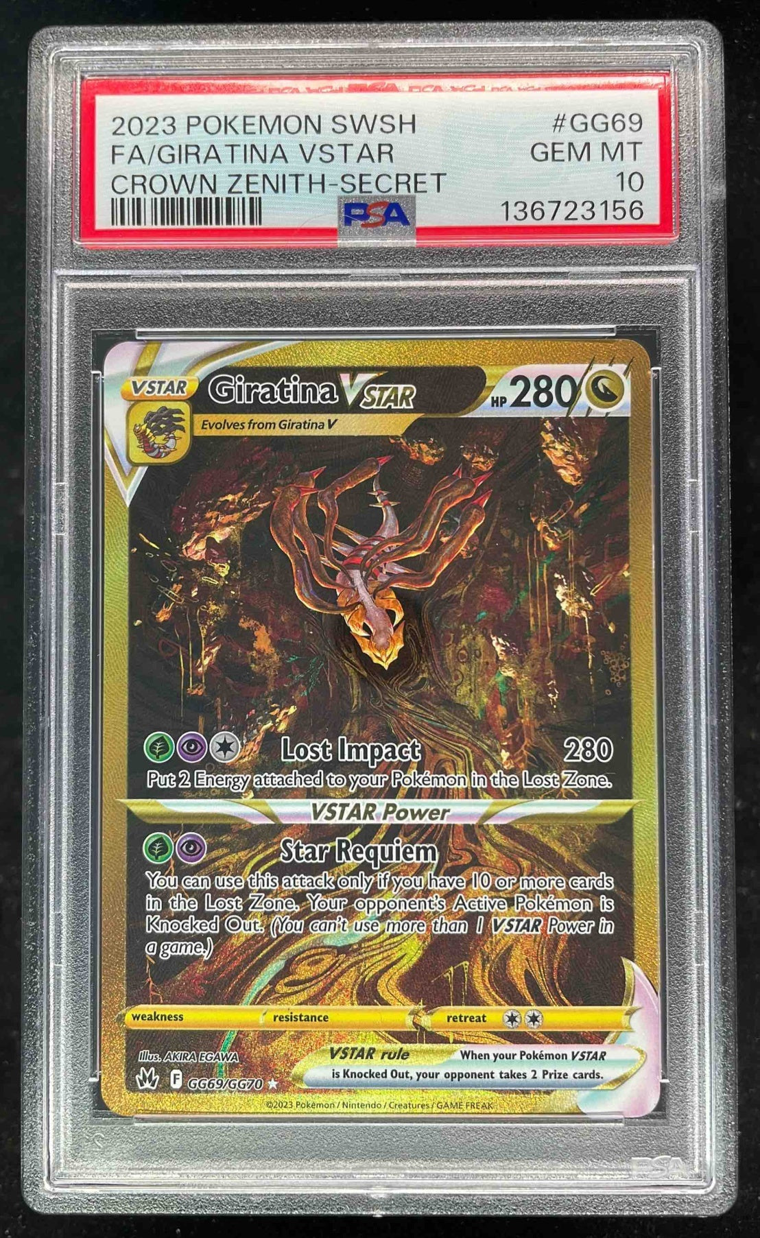2023 Pokemon Sword & Shield Crown Zenith Galarian #GG69 Giratina VST PSA 10