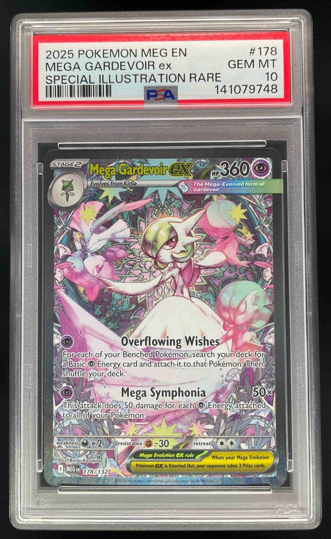 2025 Pokemon Mega Evolution #178/132 Mega Gardevoir ex Special Rare PSA 10
