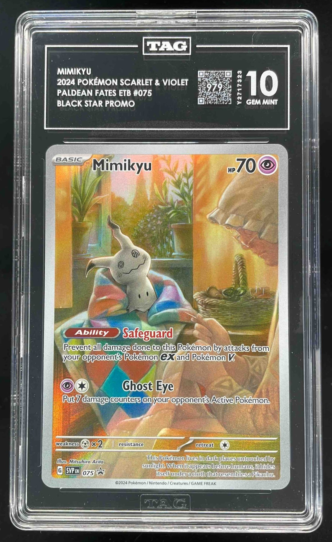 2024 Pokemon SV Black Star Promos Promos #075b Mimikyu VAR TAG 10