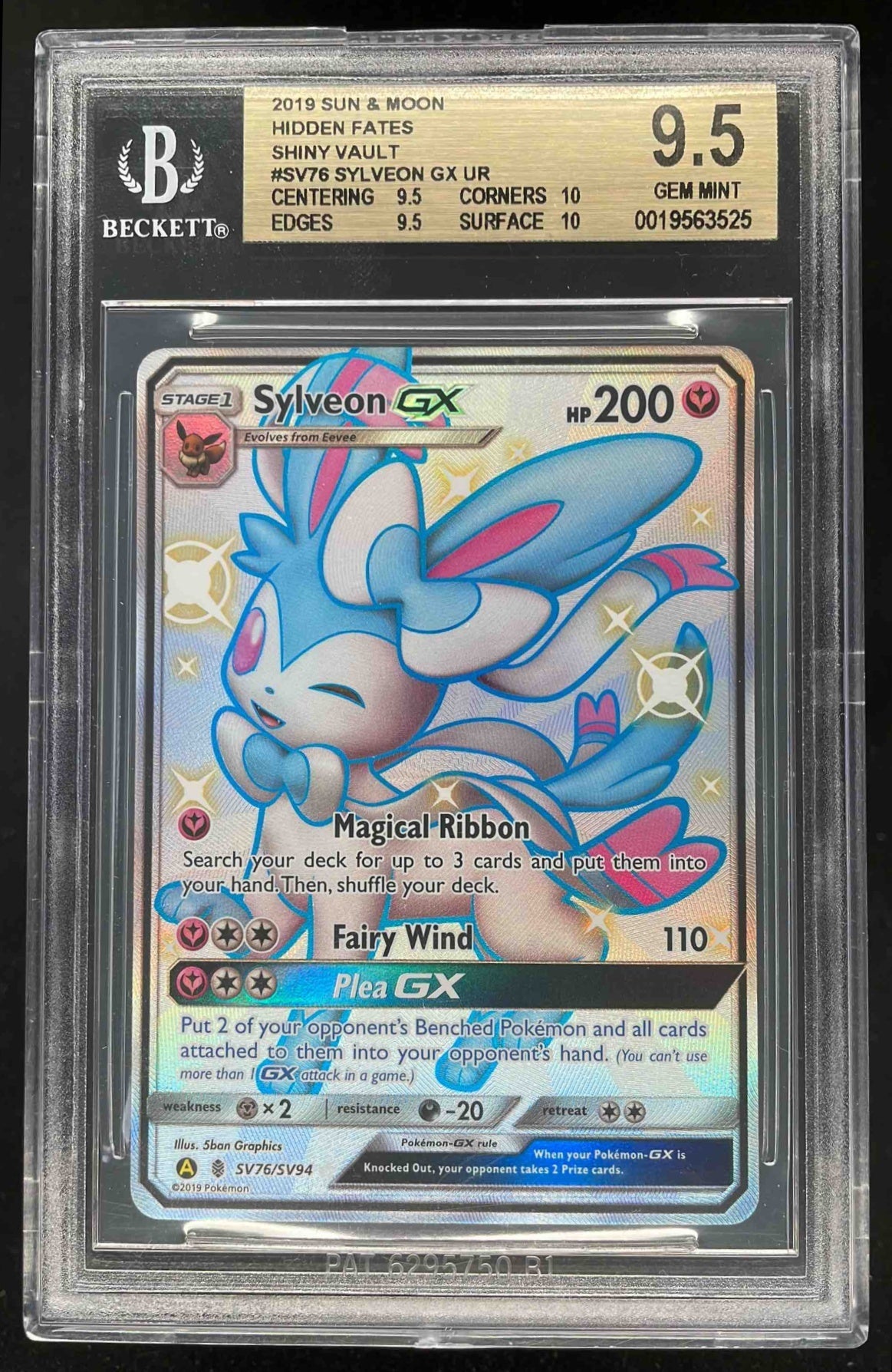 2019 Pokemon SM Hidden Fates #SV76/SV94 Sylveon GX BGS 9.5